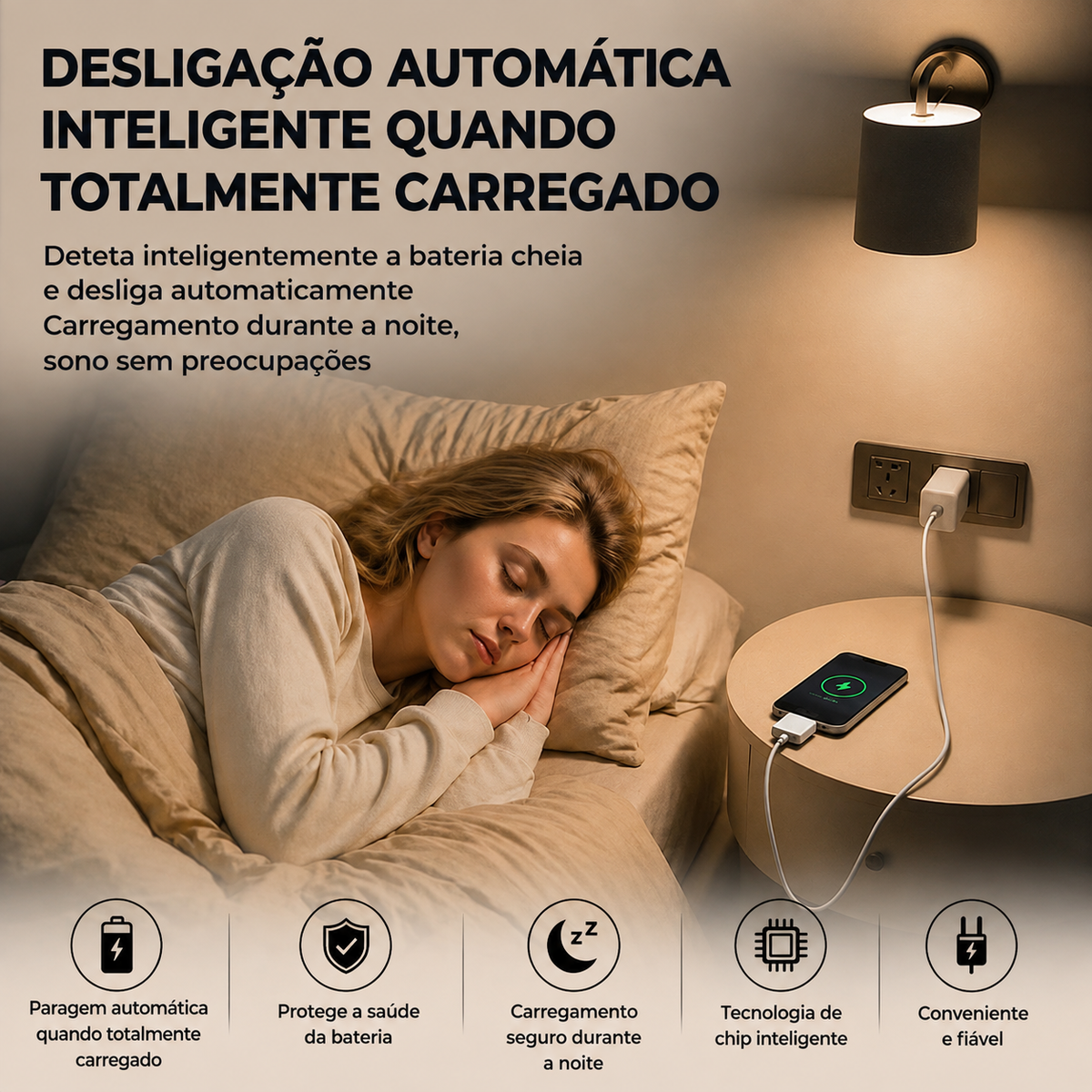 Adaptador de Carregamento com Paragem Automática Inteligente