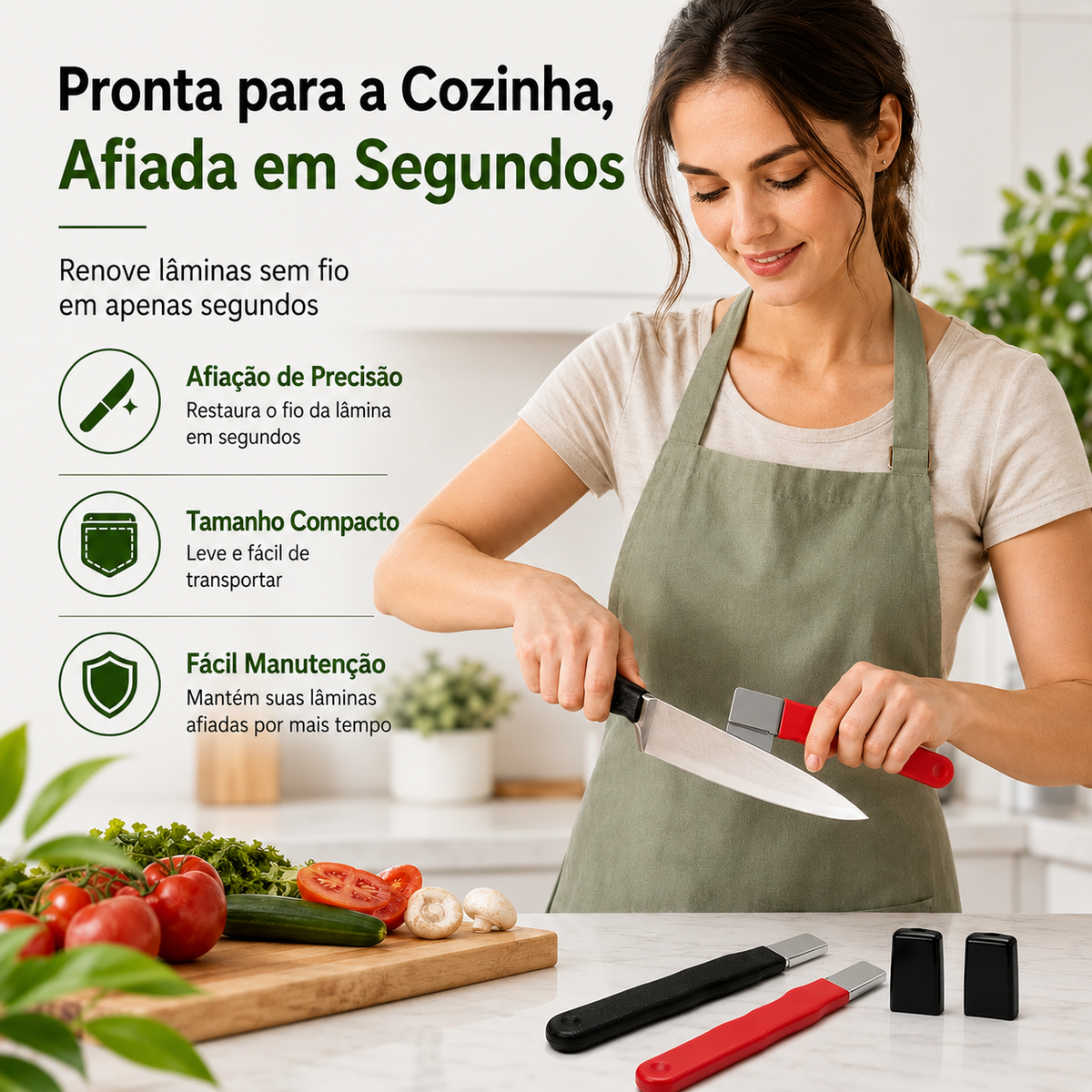 Afiador de Facas de Cozinha Profissional — Pack de 2